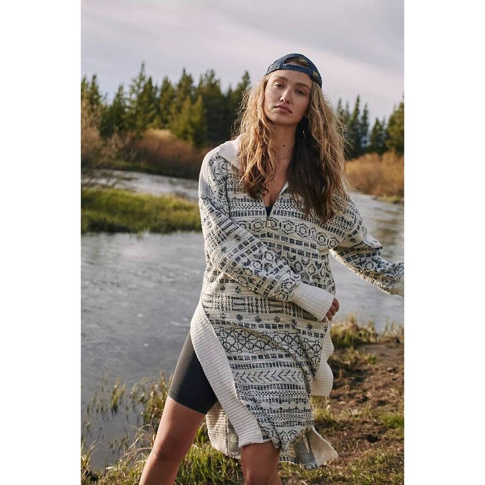 New Free People Hole In One Half Zip Pullover Sweater FP MOVEMENT $168 SMALL